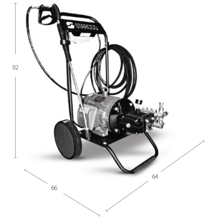 Hidrolavadora , Capacidad 7.5 HP , Trifasica , Basica , Presion 2900 PSI , MOD. HS75TB , STARCCO. - HNL INDUSTRIAL TOOLS